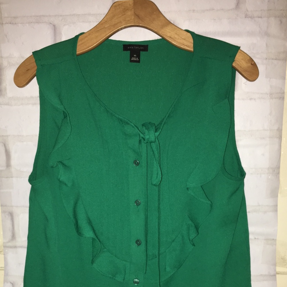 Ann Taylor Ruffled Bibbed Blouse